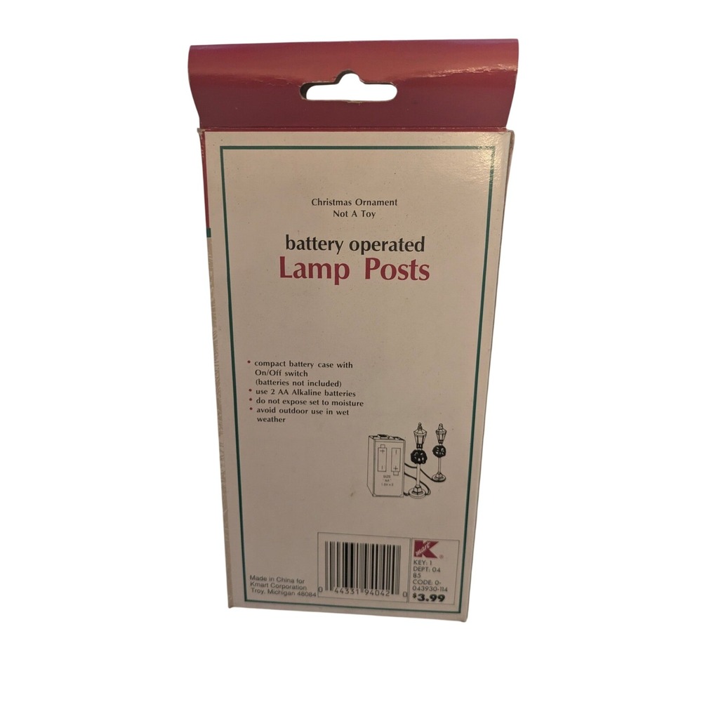 Trim A Home Premium Battery Operated Lamp Posts Christmas Ornament Set 5" - Picture 2 of 2